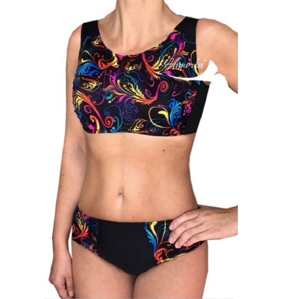 Купальник Ниночка раздельный 026-19 цветной/черный
